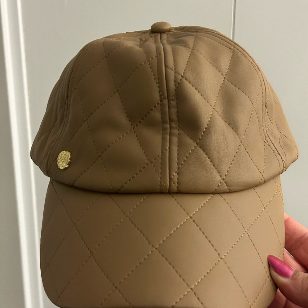 Vince Camuto Tan Quilted Hat
